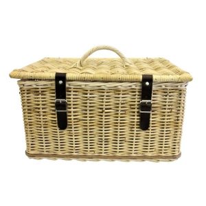 PROVISION BASKET WITH LEATHER STRAPS
