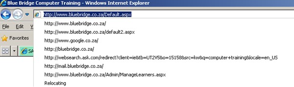 address bar dropdown
