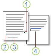 A footnote or an endnote consists of two linked parts the note reference mark and the corresponding note text