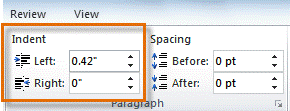 Click the Decrease Indent command to decrease the indent