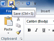 Click the Save command on the Quick Access Toolbar 1