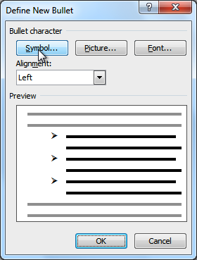 Click the Symbol button
