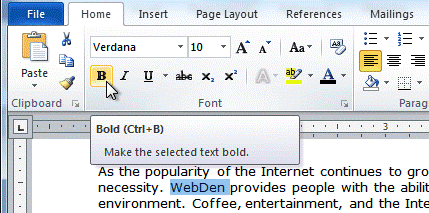 Select the text you wish to modify
