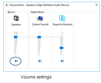 Volume settings