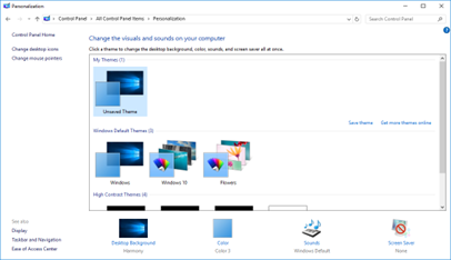 change the background of the desktop