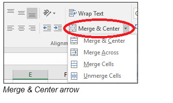 Merge Center arrow