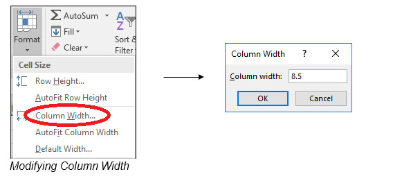 Modifying Column Width