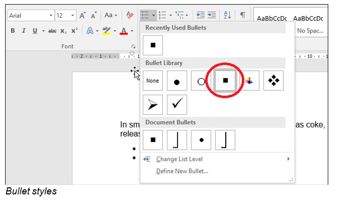 Switch between different standard bullet styles in a single level list