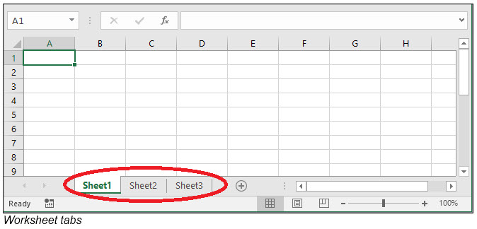 Worksheet tabs