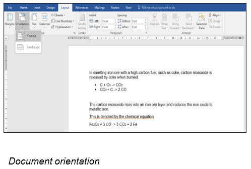 document oriantation