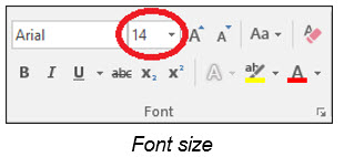 font size