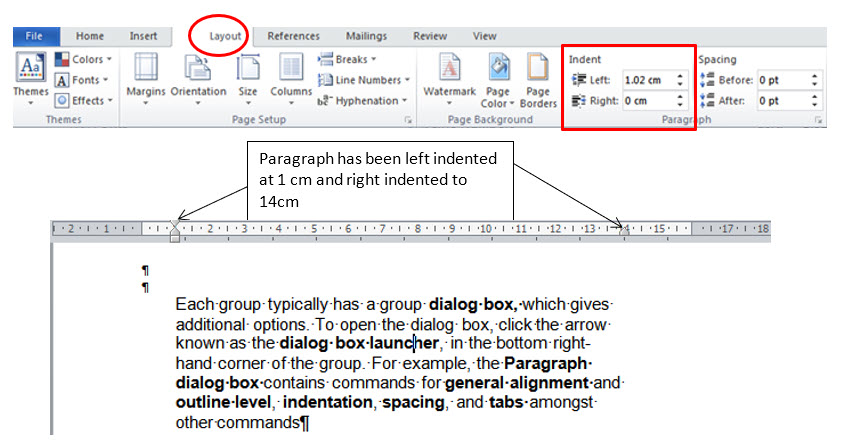 indent parragraphs
