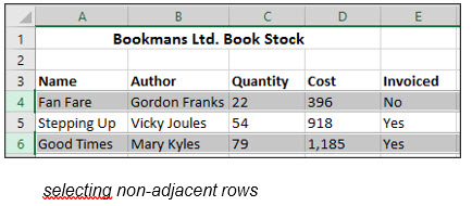 selecting non adjacent rows