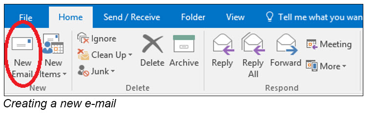 Creating a new e mail
