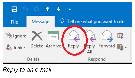 Reply to an e mail