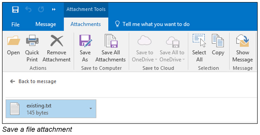 Save a file attachment