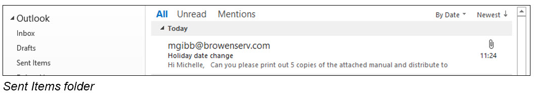 Sent Items folder